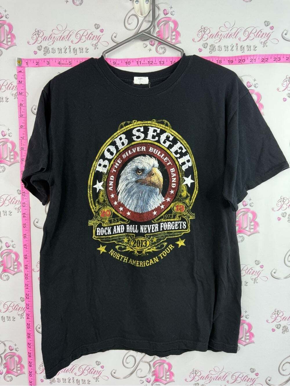 Anvil concert tee 2013 band tee Black Bob Seger Eagle Graphic Tee